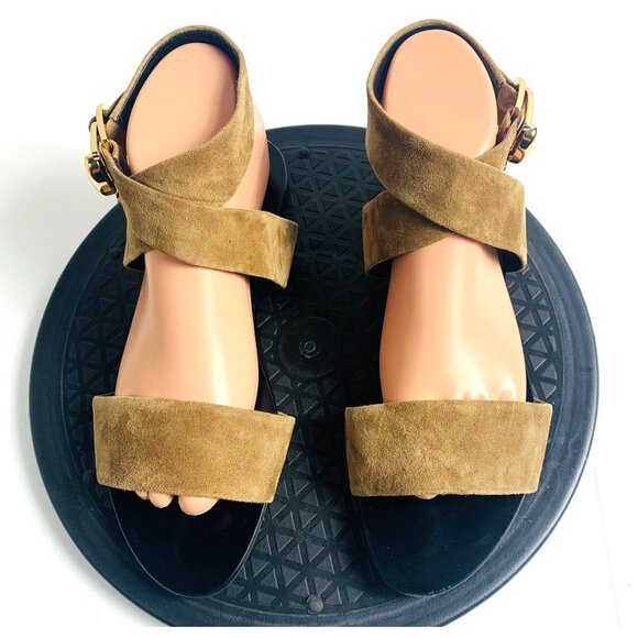 #4 STELLA LUNA Brown Leather Sandals Ankle Wrap 39 8 - Picture 2 of 11